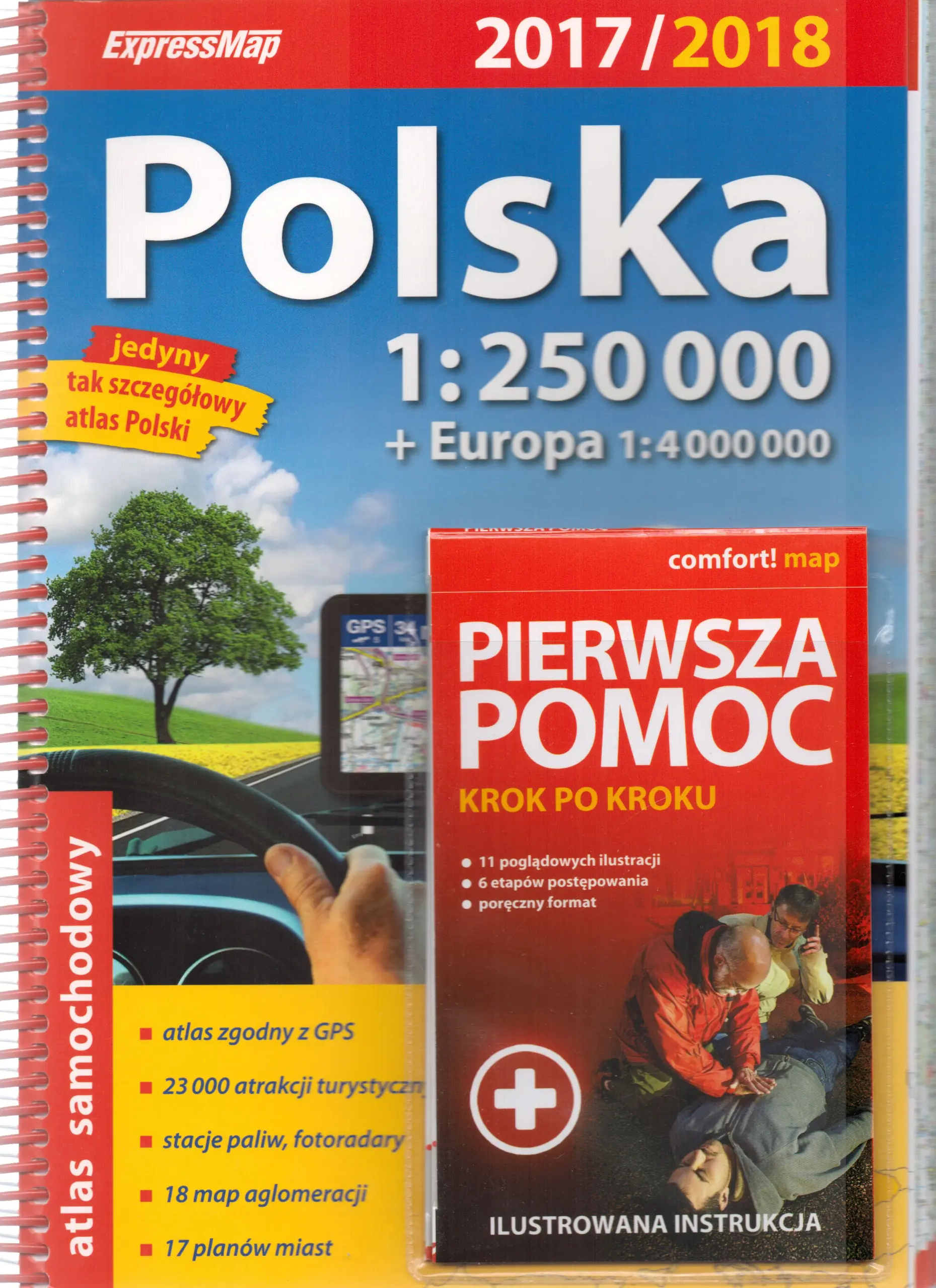 Książka - Polska 2017/2018 atlas sam. 1:250 000 + Pierwsza..