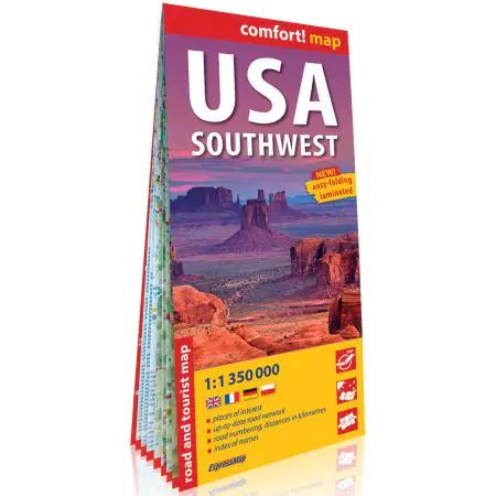 Książka - USA Southwest road and tourist map 1: 1 350 000 laminat