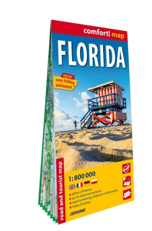 Książka - Florida road and tourist map 1:800 000 laminat
