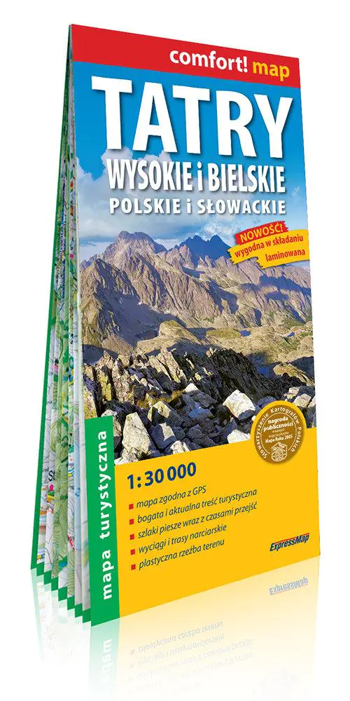 Książka - Tatry Wysokie i Bielskie polskie i słowackie laminowana mapa turystyczna 1:30 000