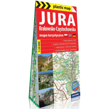 Książka - Jura Krakowsko-Częstochowska foliowana mapa turystyczna 1:50 000