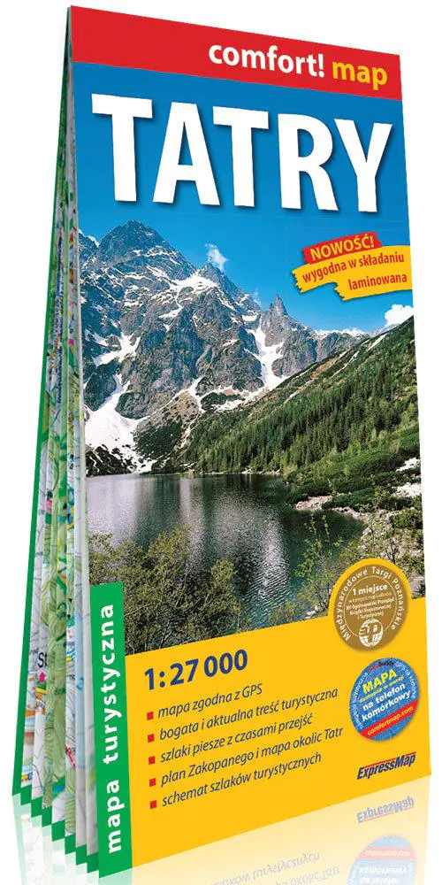 Książka - Tatry laminowana mapa turystyczna 1:27 000
