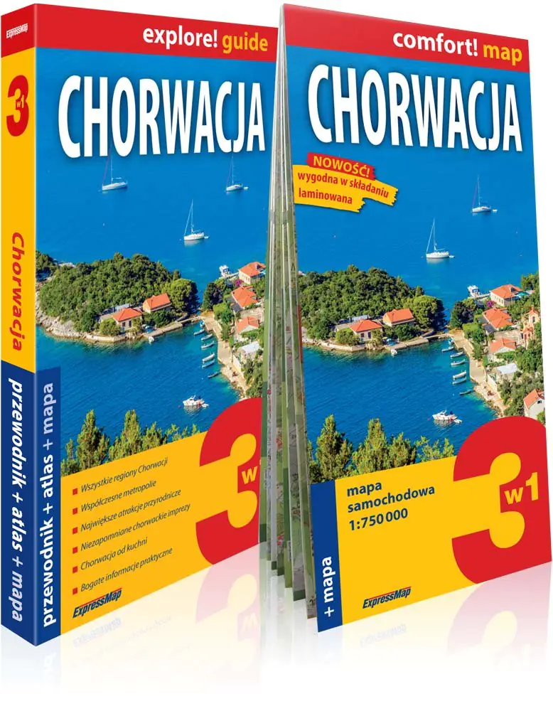 Książka - Chorwacja 3w1: Przewodnik + atlas + mapa