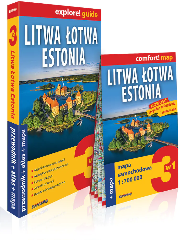 Książka - Litwa, Łotwa i Estonia 3w1. Przewodnik + atlas + mapa