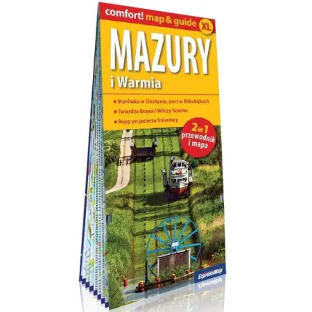 Książka - Mazury i Warmia; laminowany map&guide (2w1: przewodnik i mapa)