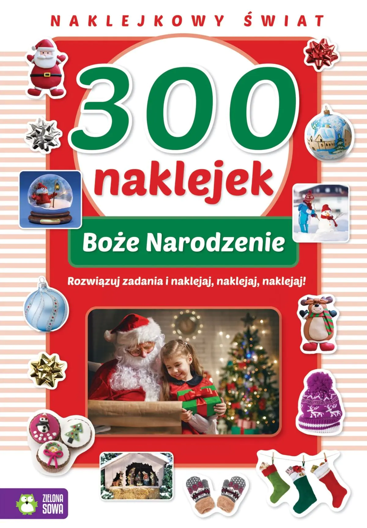 Książka - Naklejkowy świat. 300 naklejek. Boże Narodzenie
