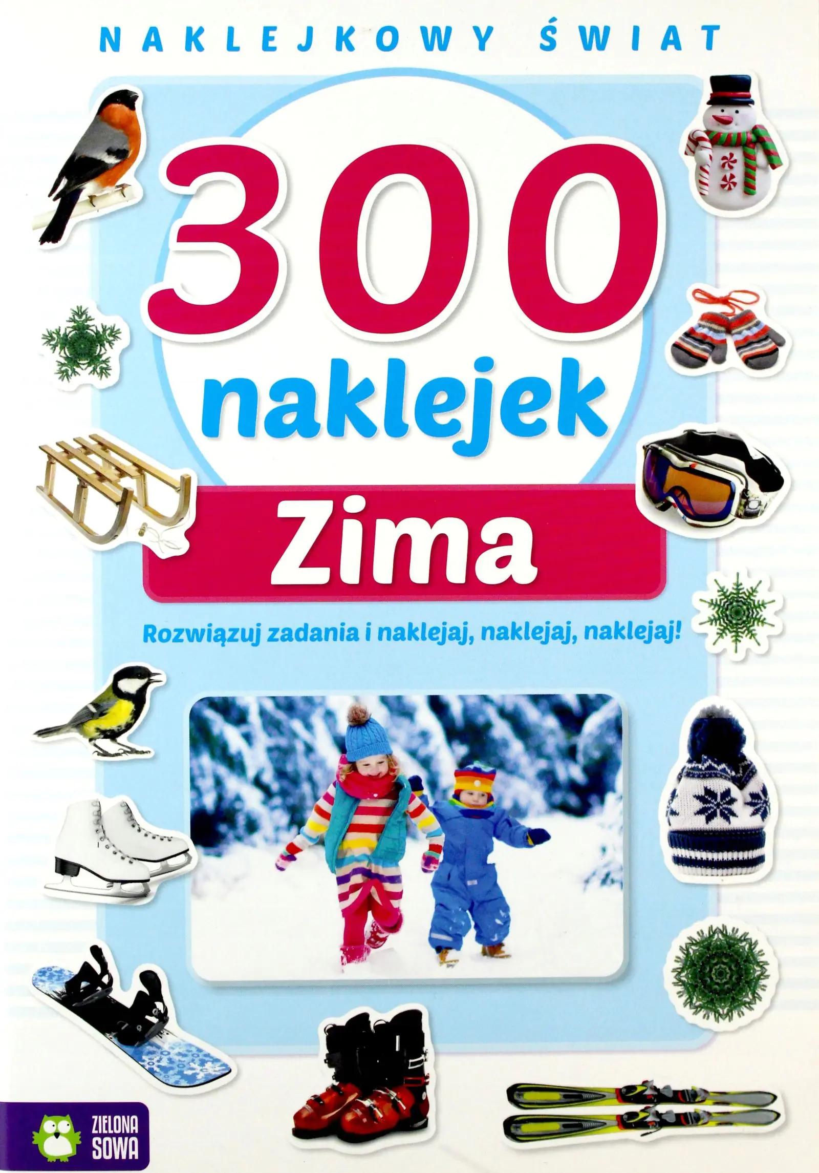 Książka - Naklejkowy świat. 300 naklejek. Zima