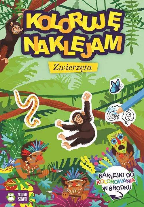 Książka - Koloruję i naklejam. Zwierzęta