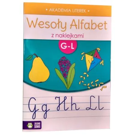 Książka - Wesoły alfabet z naklejkami G-L. Zielona Sowa