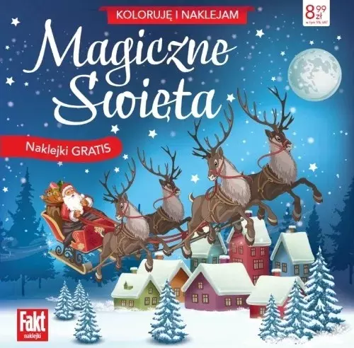Książka - Koloruję i naklejam. Magiczne Święta