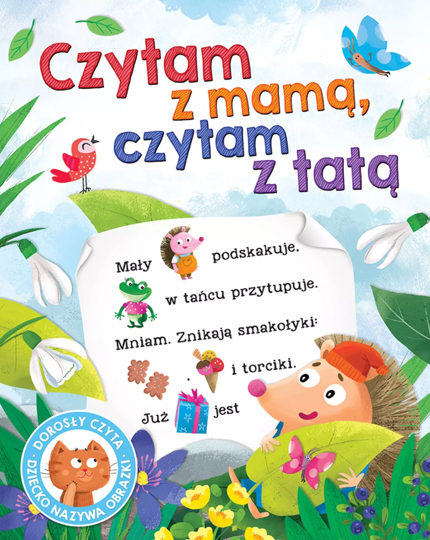 Książka - Książka Czytam z mamą, czytam z tatą. Dorosły czyta dziecko nazywa obrazki. Oprawa twarda