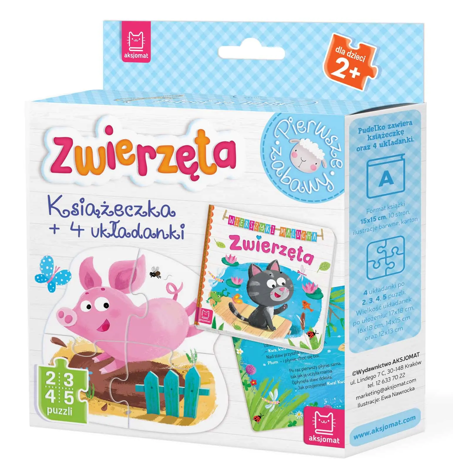 Książka - Zwierzęta. Książeczka i cztery układanki. Puzzle dla malucha