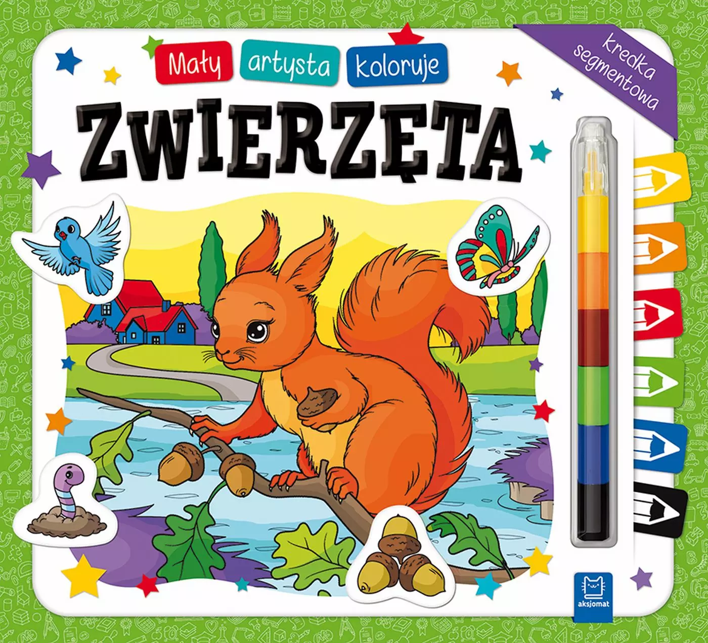 Książka - Aksjomat, Mały artysta koloruje zwierzęta, kredka segmentowa
