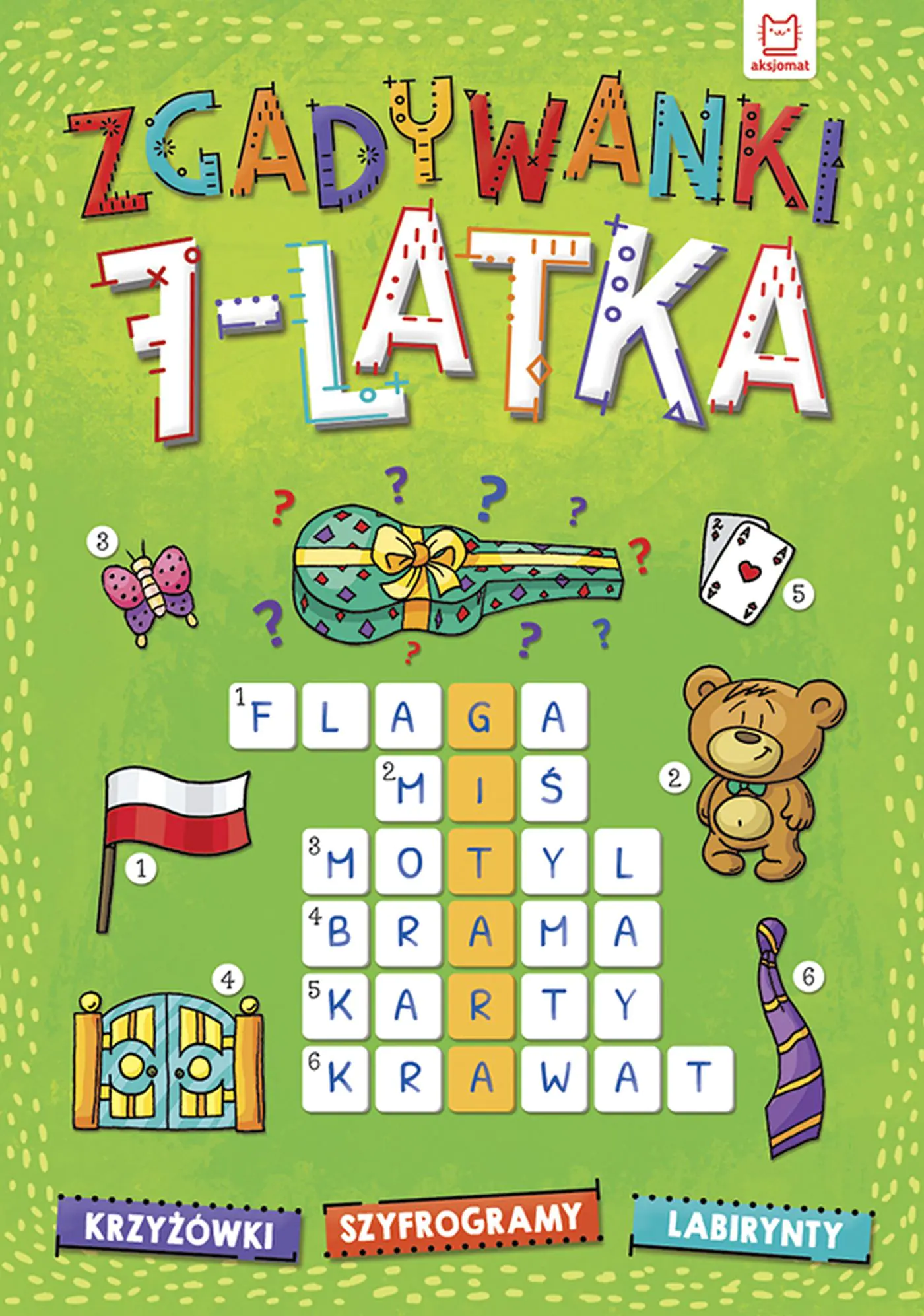 Książka - ZGADYWANKI 7-LATKA. KRZYŻÓWKI, SZYFROGRAMY, LABIRYNTY