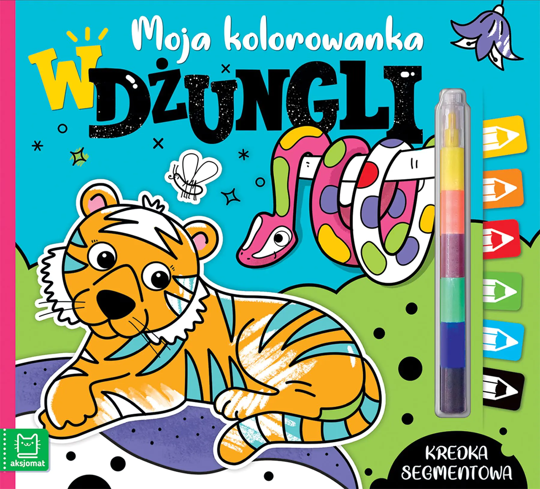 Książka - W dżungli. Kredka segmentowa. Moja kolorowanka