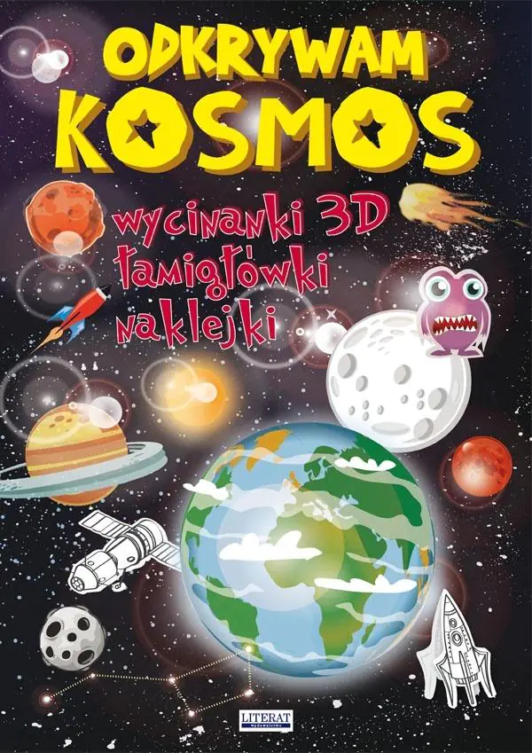 Książka - Odkrywam kosmos. Wycinanki 3D, łamigłówki, naklejki