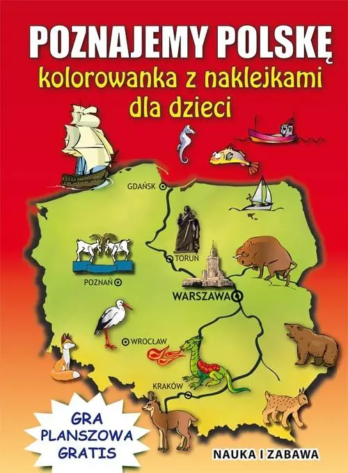 Książka - Poznajemy Polskę. Kolorowanka z naklejkami dla dzieci