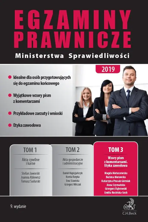 Książka - Wzory pism z komentarzami. Etyka zawodowa. Egzaminy Prawnicze Ministerstwa Sprawiedliwości 2019. Tom 3
