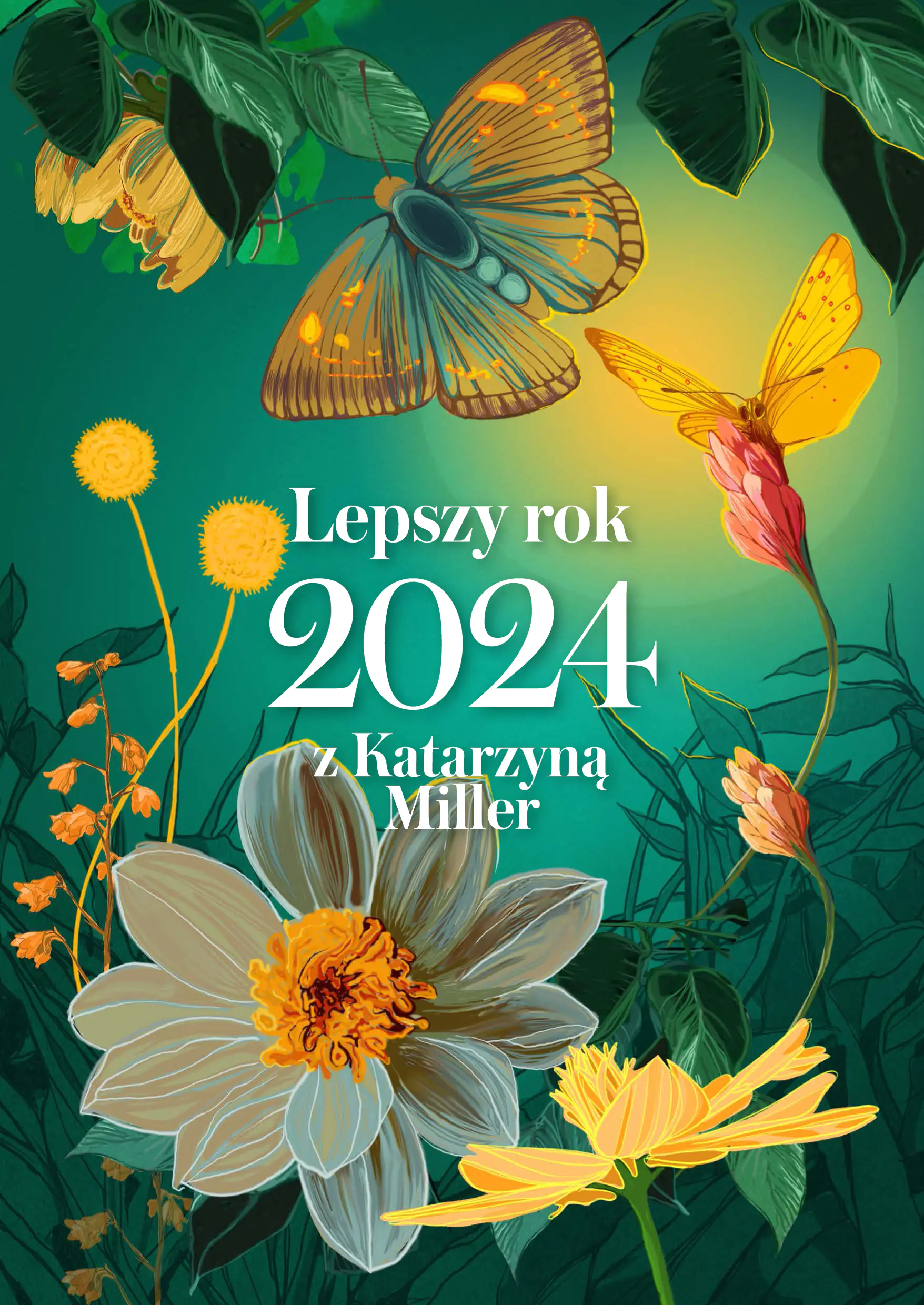Książka - Kalendarz książkowy 2024 tygodniowy A5 Zwierciadło Lepszy rok 2024 z Katarzyną Miller zielony