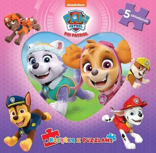 Książka - Psi Patrol Książka z puzzlami różowa