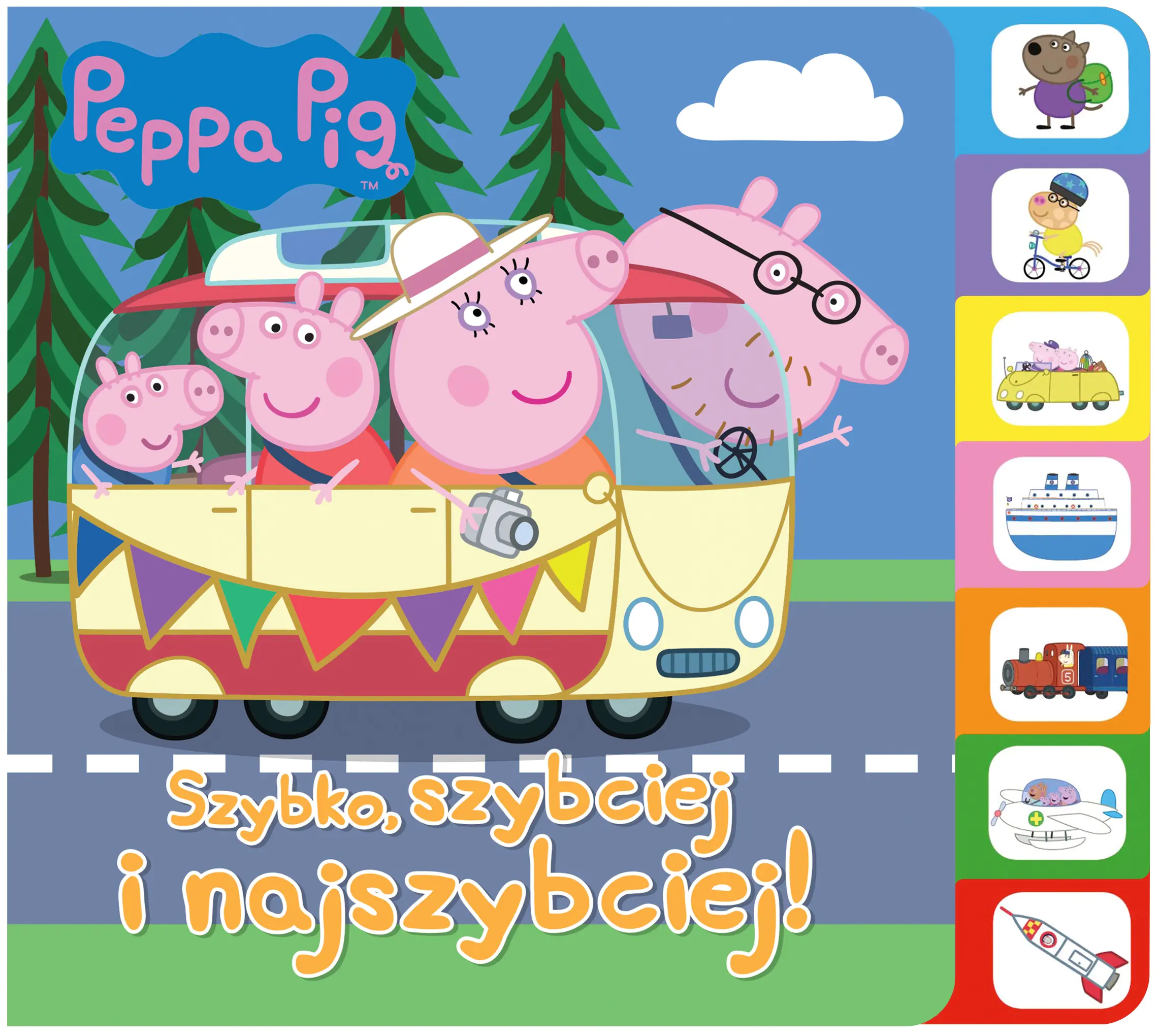 Książka - Peppa Pig. Książka z registrami.  Szybko, szybciej, najszybciej!