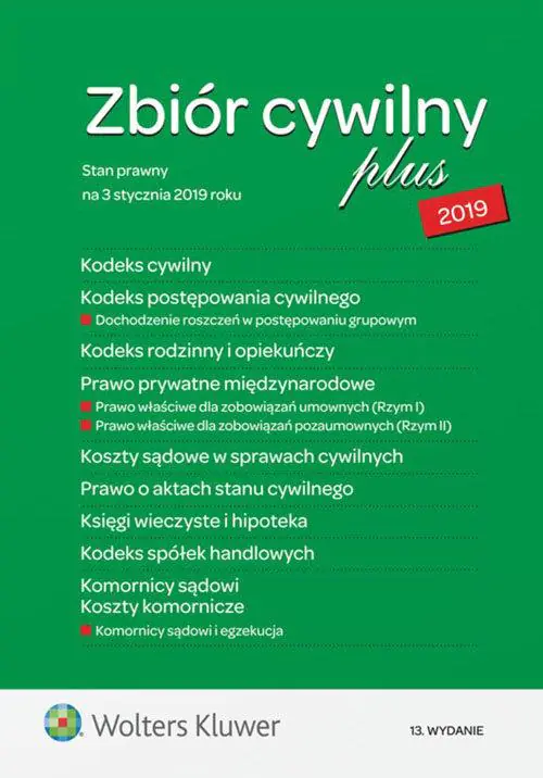 Książka - Zbiór cywilny plus 2019 Stan prawny na 3 stycznia 2019 roku