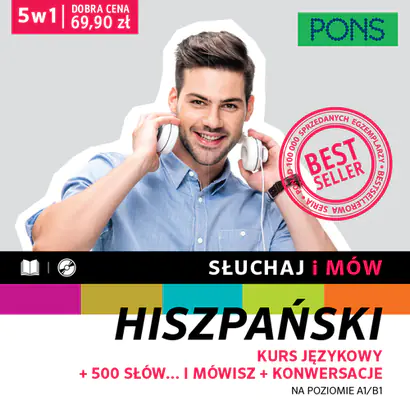 Książka - Pakiet 5w1. Słuchaj i mów. Hiszpański. Kurs językowy na poziomie A1/B1 + CD
