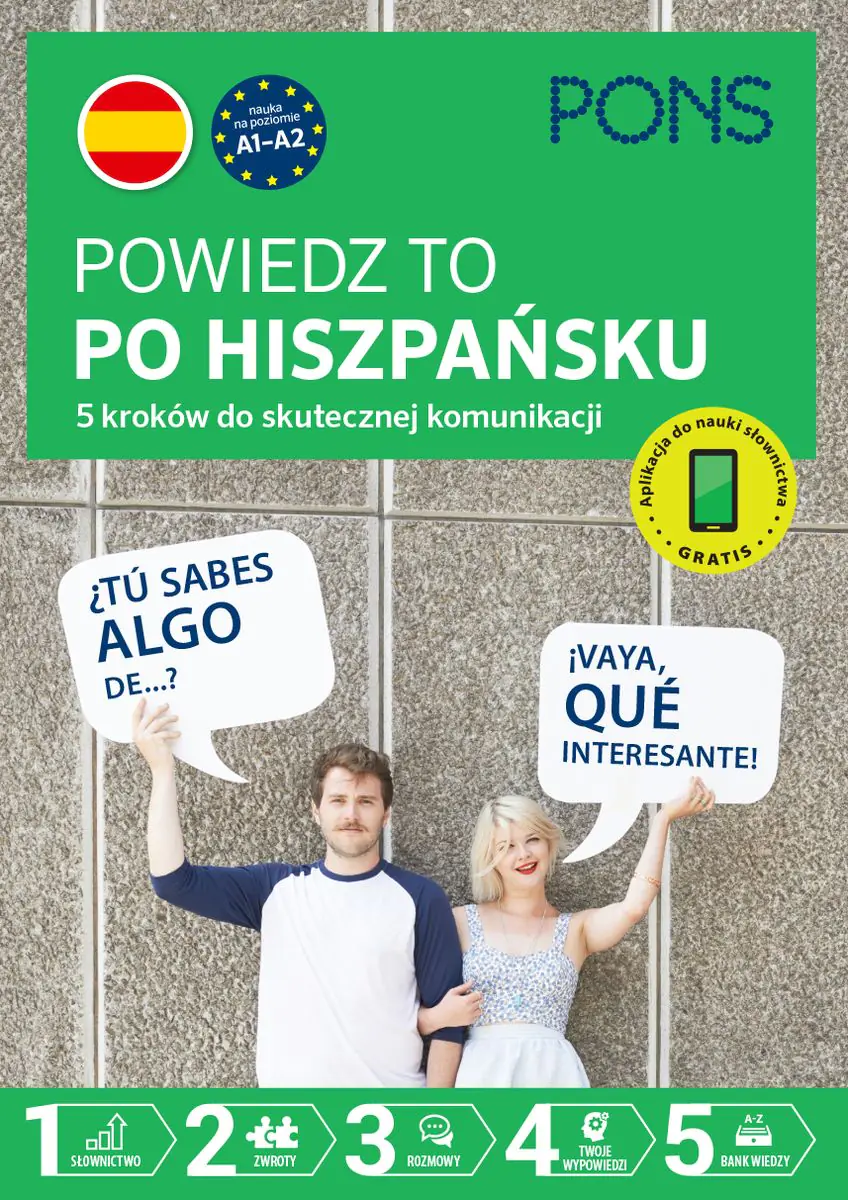 Książka - Powiedz to po hiszpańsku. 5 kroków do skutecznej komunikacji PONS. Poziom A1-A2