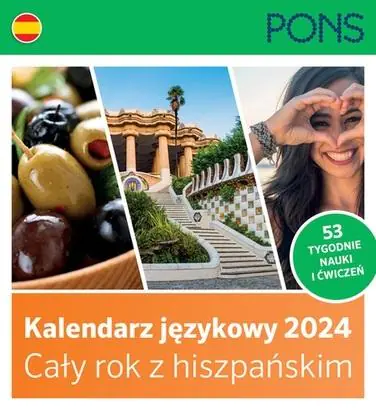 Książka - Kalendarz językowy biurkowy 2024 tygodniowy A4 LektorKlett z hiszpańskim Pons