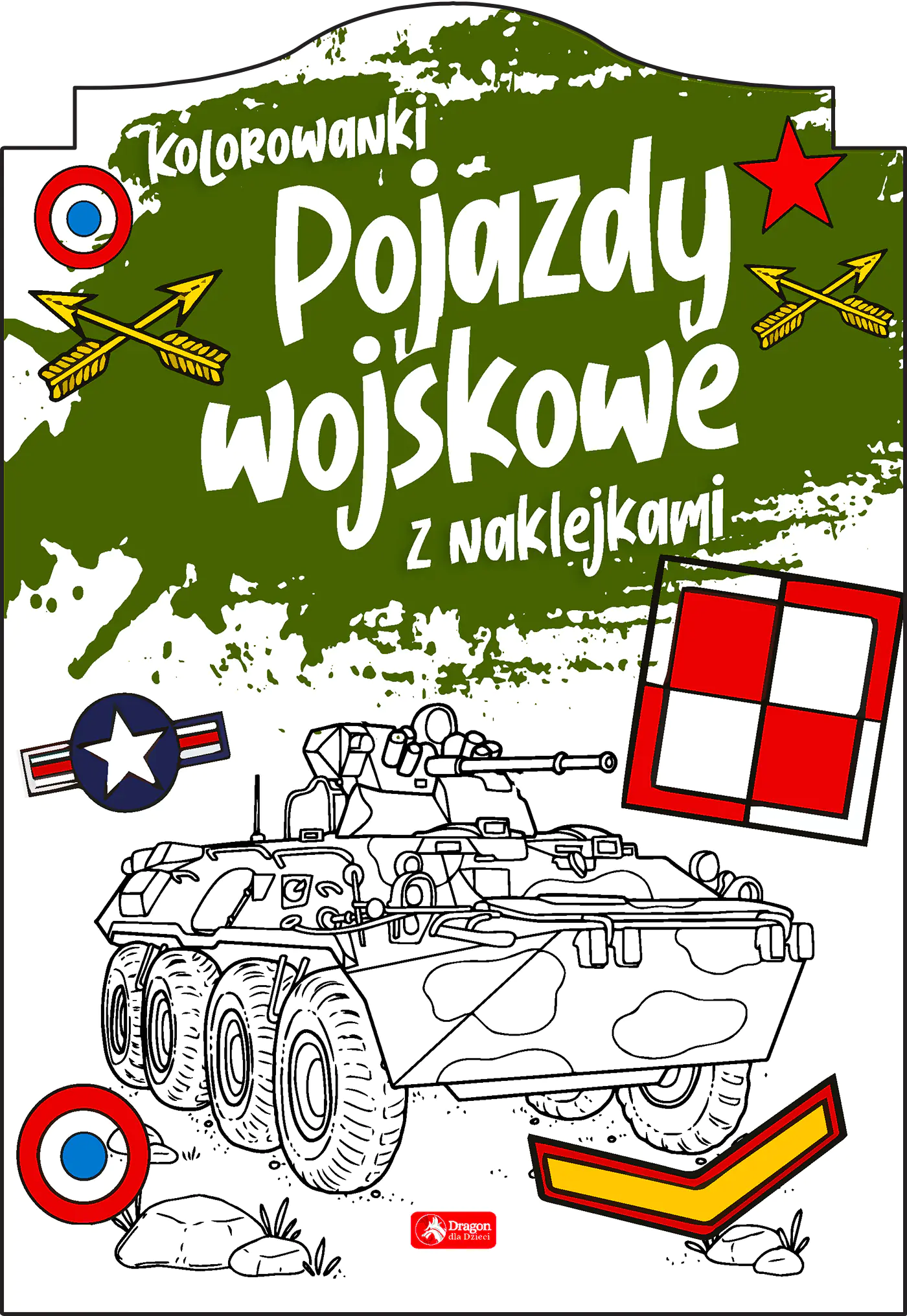 Książka - Pojazdy wojskowe. Kolorowanka z naklejkami