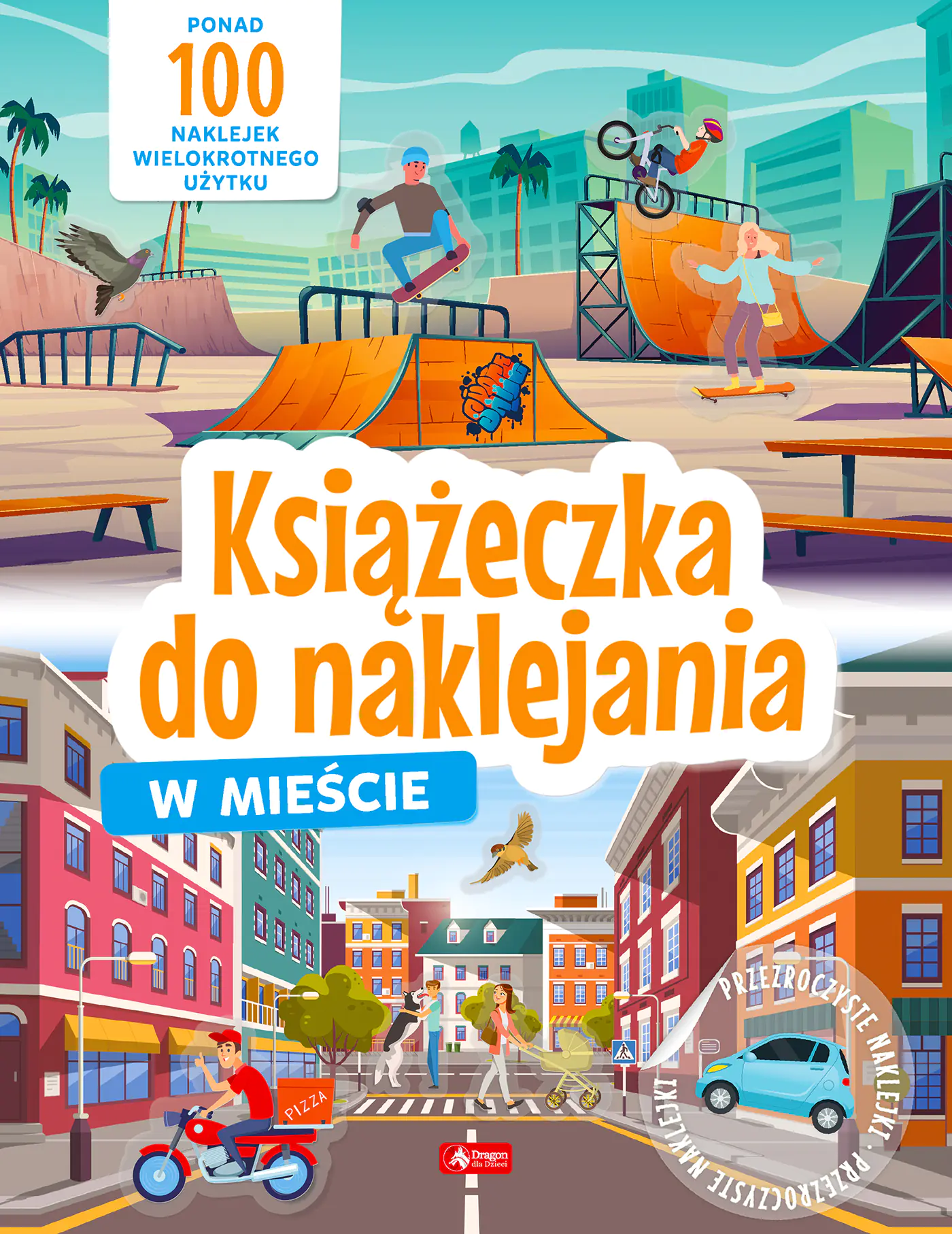 Książka - W mieście. Książeczka do naklejania