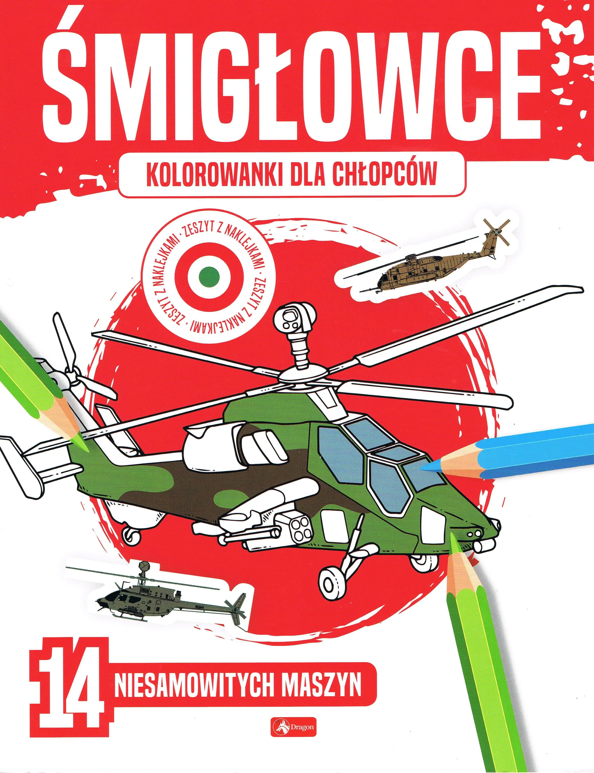 Książka - Śmigłowce. Kolorowanki dla chłopców