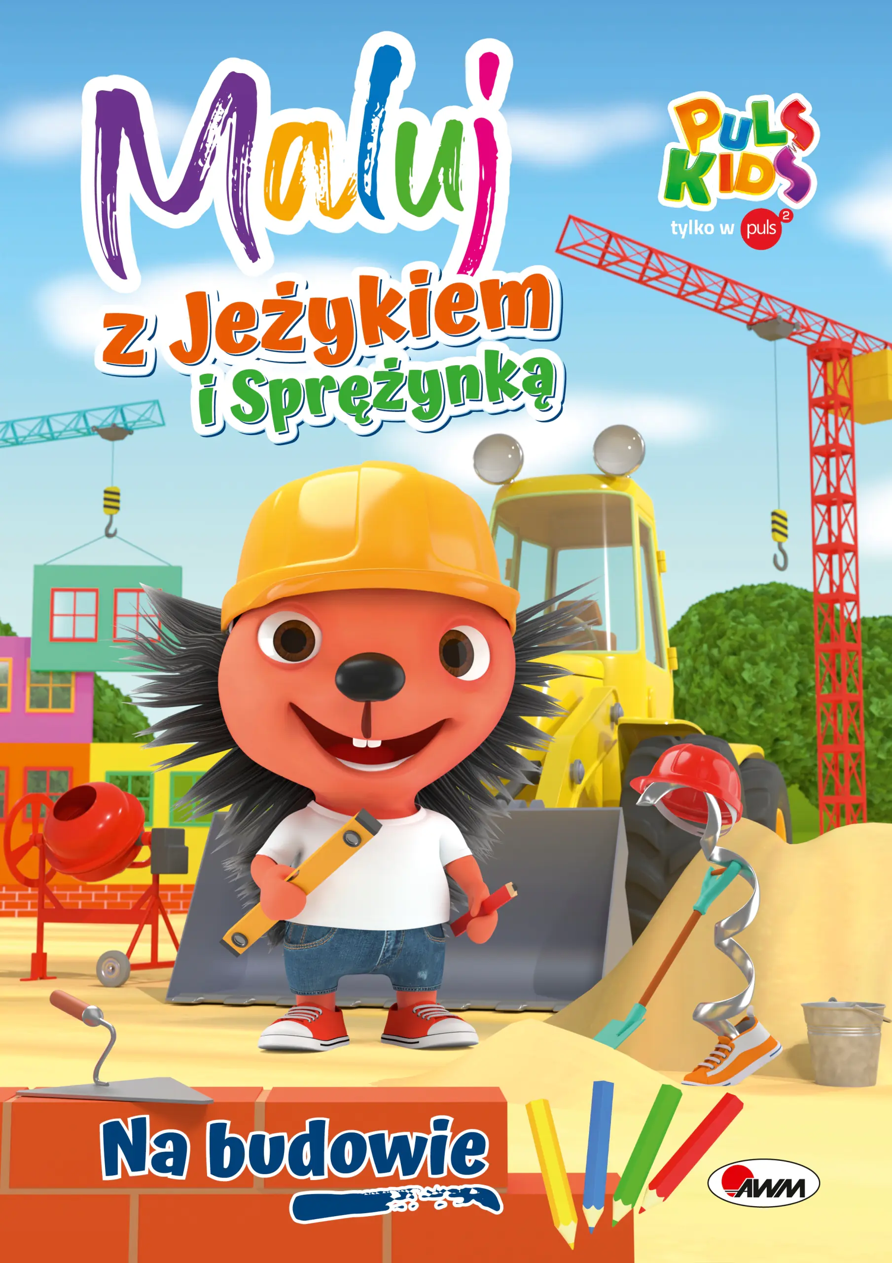 Książka - Na budowie. Maluj z Jeżykiem i Sprężynką