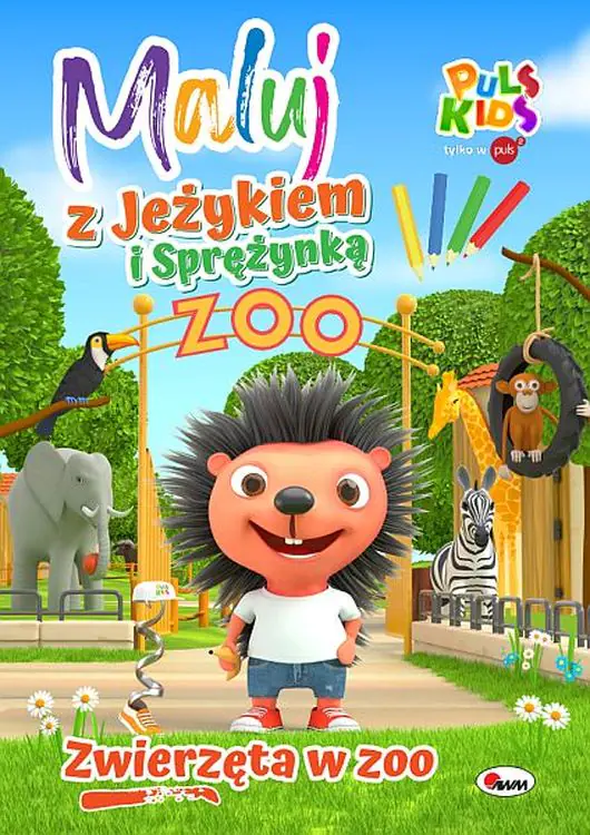 Książka - Zwierzęta w zoo. Maluj z Jeżykiem i Sprężynką