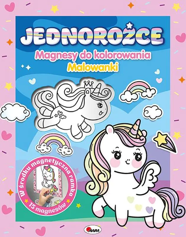 Książka - Jednorożce. Magnesy do kolorowania