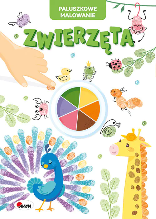 Książka - Zwierzęta. Paluszkowe malowanie Kreatywna KSIĄŻECZKA + Paleta FARB 6 Kolorów