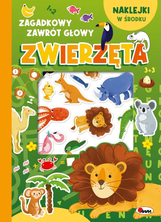 Książka - KSIAZECZKA EDUK A4 ZAGADKOW ZAWROT ZWIERZ NA AWM
