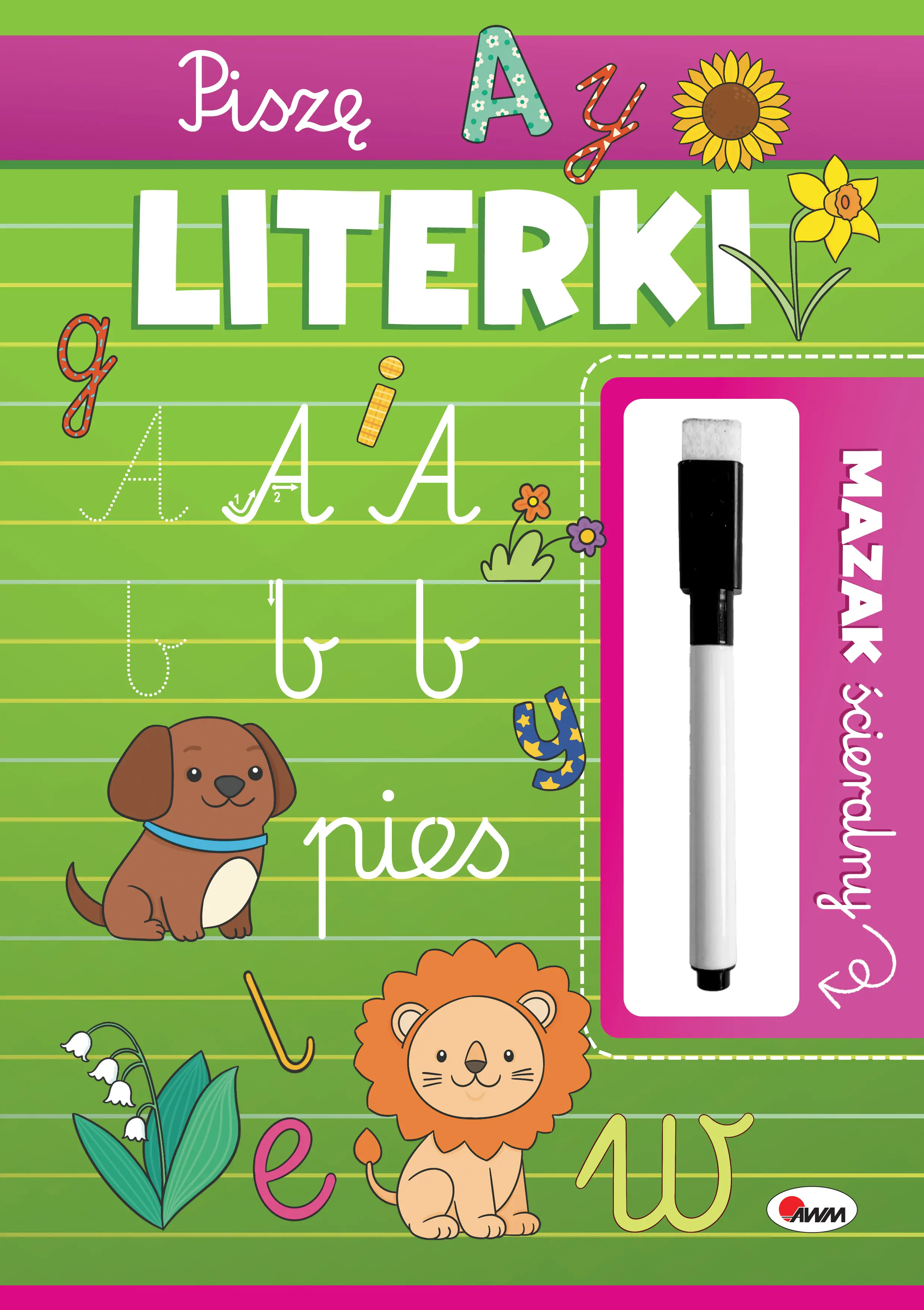 Książka - KSIAZECZKA EDUK A4 PISZE LITERKI PISAK SCIER AWM