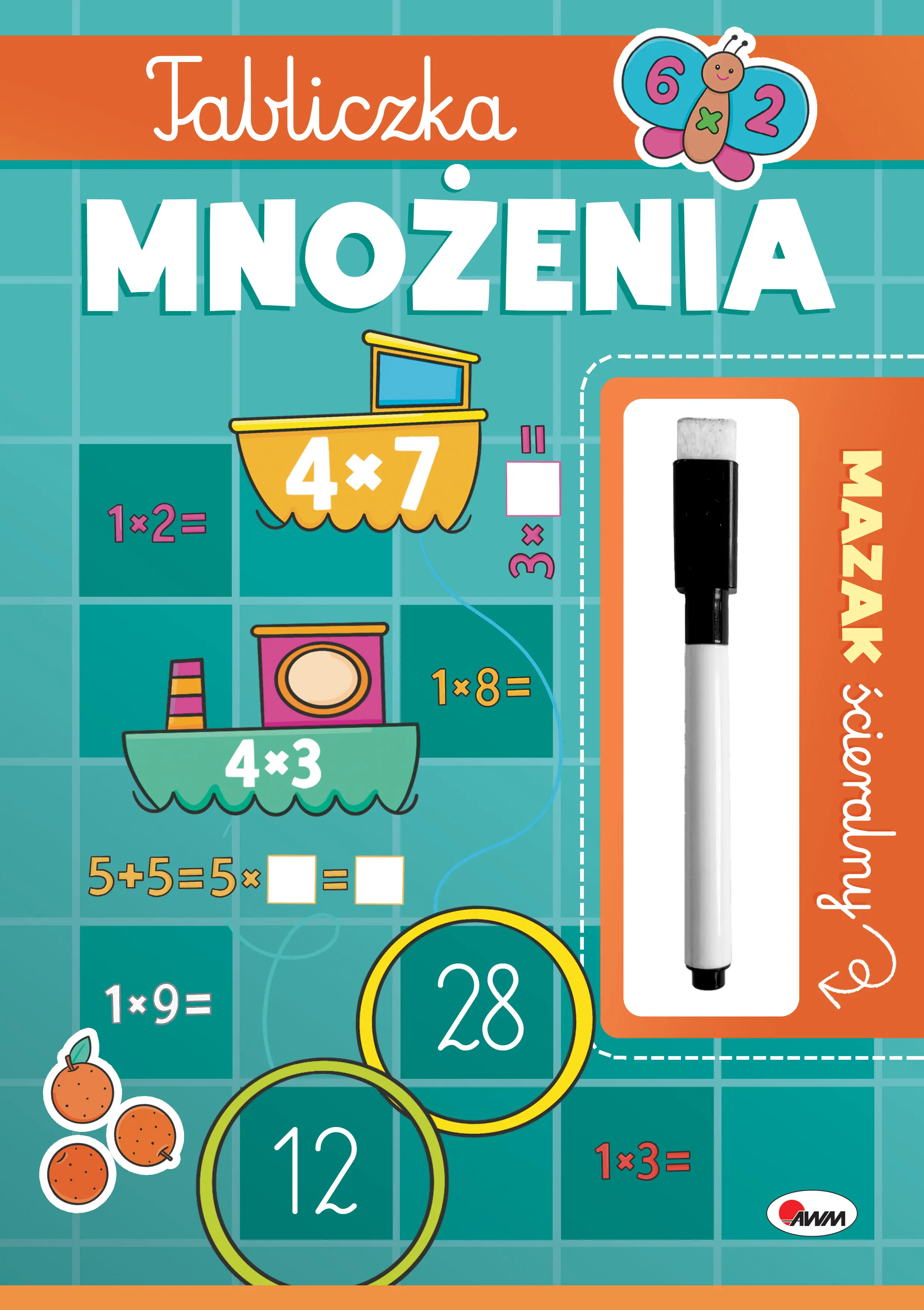 Książka - KSIAZECZKA EDUK A4 TABLICZ MNOZ PISAK SCIER AWM