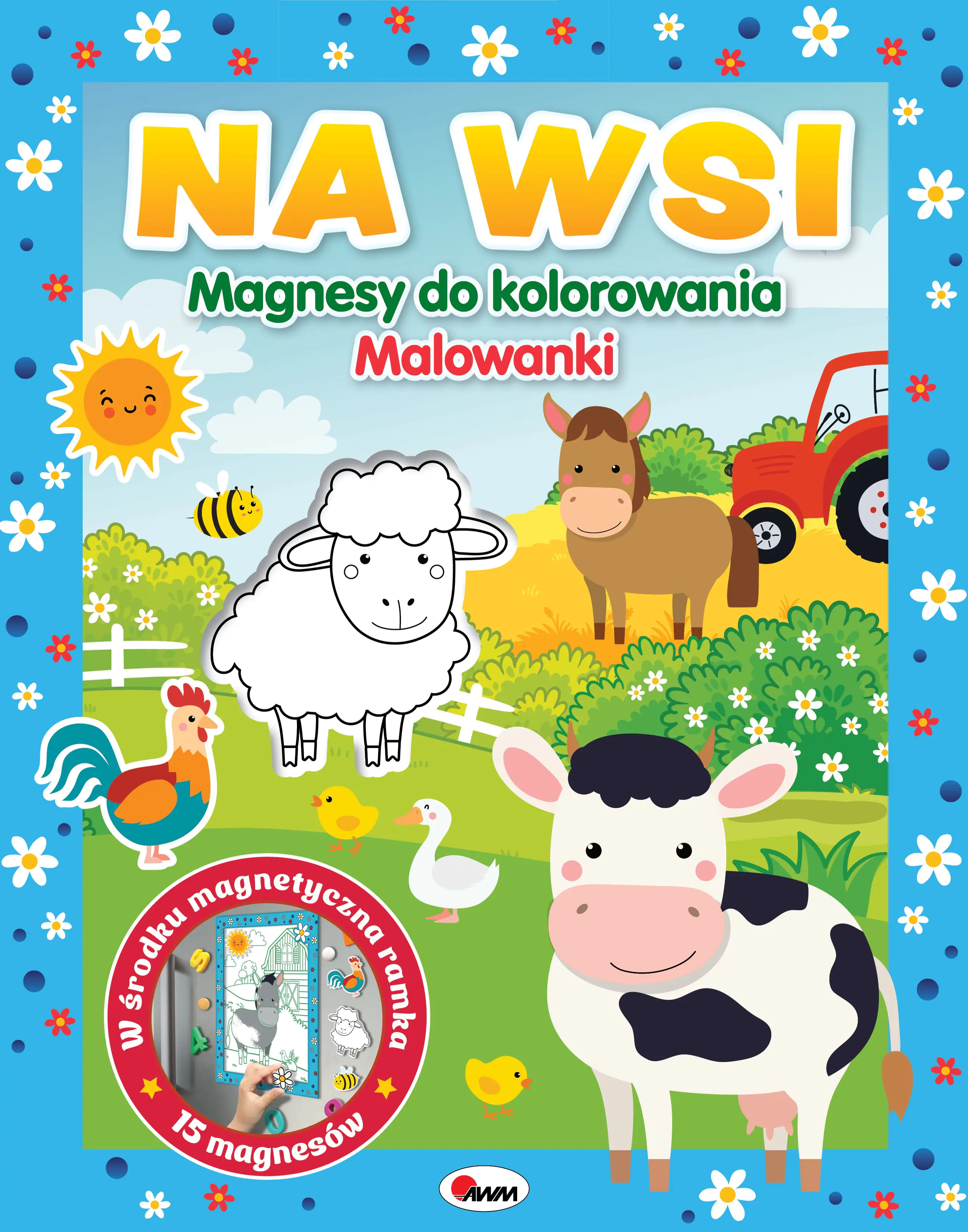 Książka - MALOWANKA 220X280 NA WSI MAGNES DO KOLOR AWM