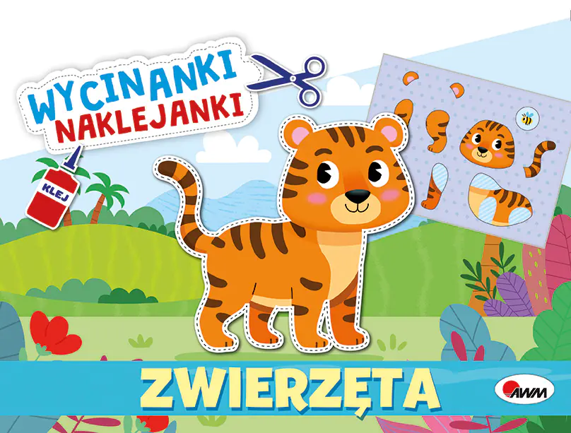 Książka - Zwierzęta. Wycinanki naklejanki