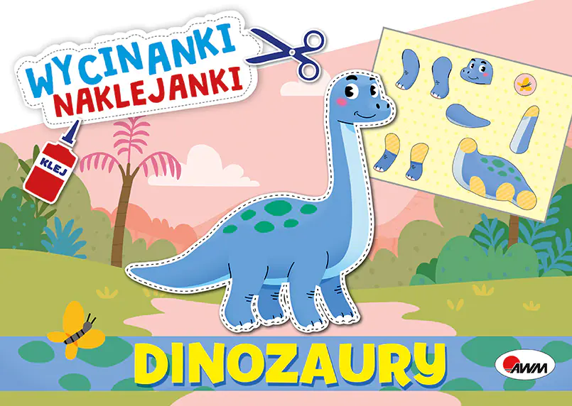 Książka - Dinozaury. Wycinanki naklejanki