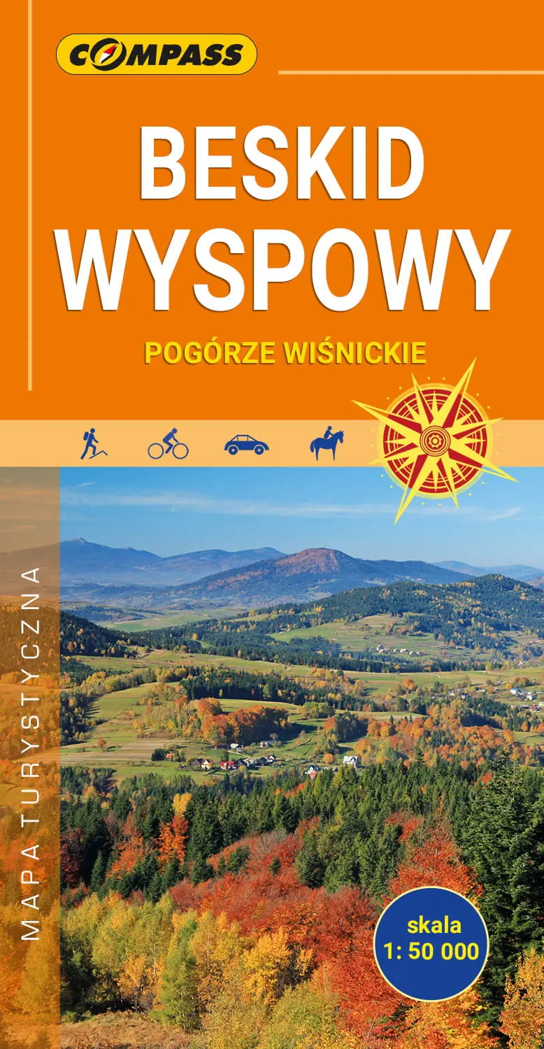 Książka - Beskid Wyspowy. Mapa turystyczna w skali 1:50 000 (wersja wodoodporna)