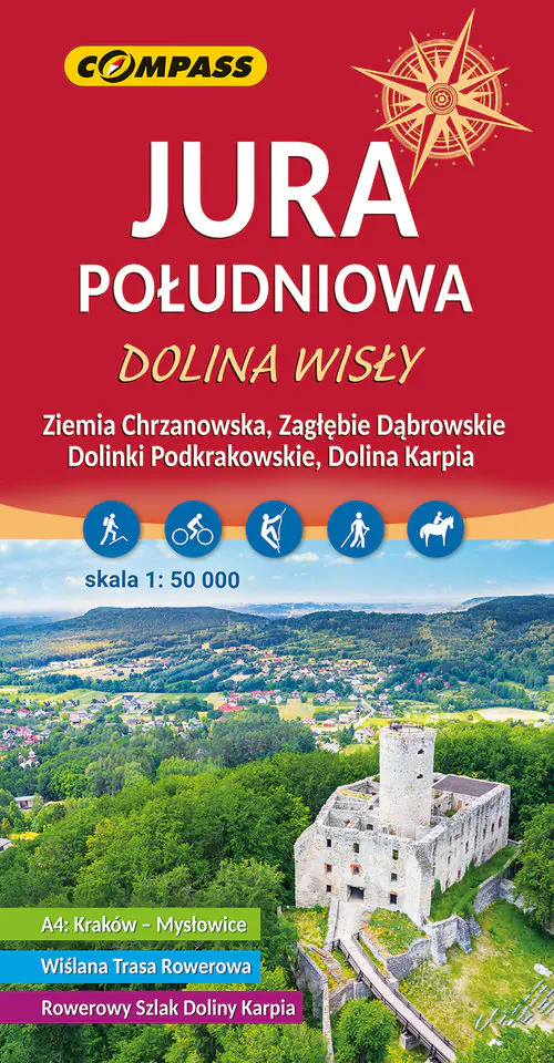 Książka - Jura Południowa Dolina Wisły mapa skala 1 : 50 000