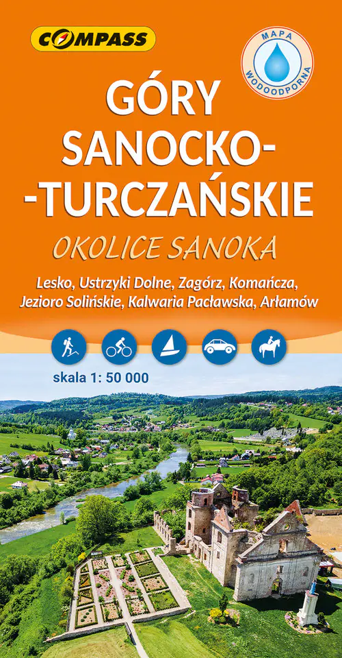 Książka - Góry Sanocko-Turczańskie. Okolice Sanoka mapa laminowana skala 1 : 50 000