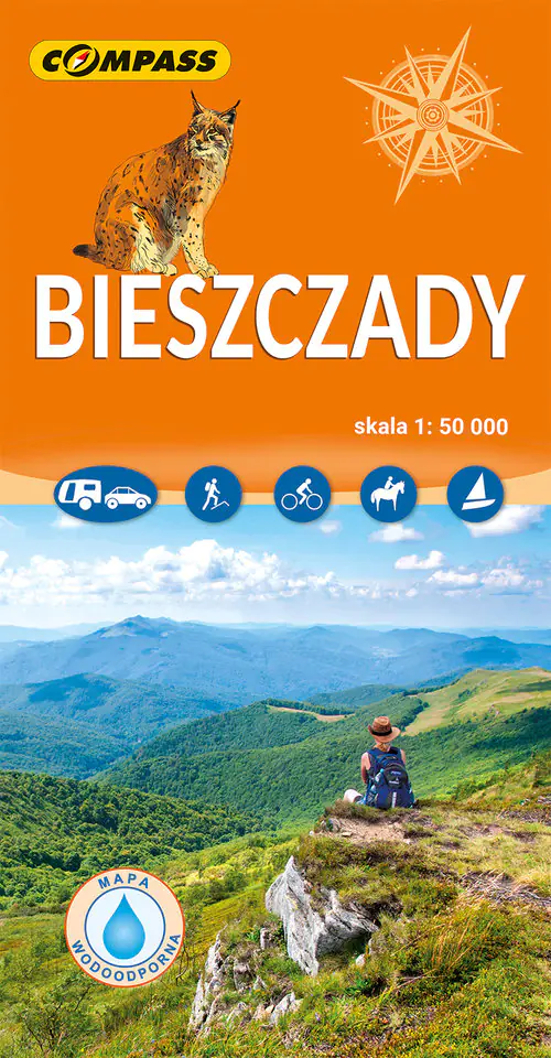 Książka - Mapa turystyczna - Bieszczady 1:50 000 lam