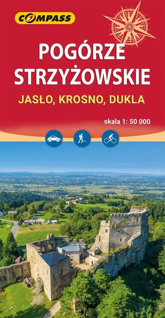 Książka - Pogórze Strzyżowskie. Jasło, Krosno, Dukla. Mapa turystyczna w skali 1:50 000 (wersja wodoodporna)