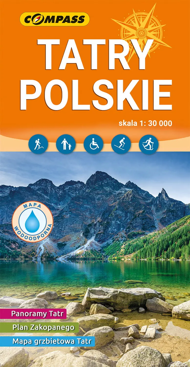 Książka - Tatry Polskie. Mapa turystyczna w skali 1:30 000 (wersja wodoodporna)