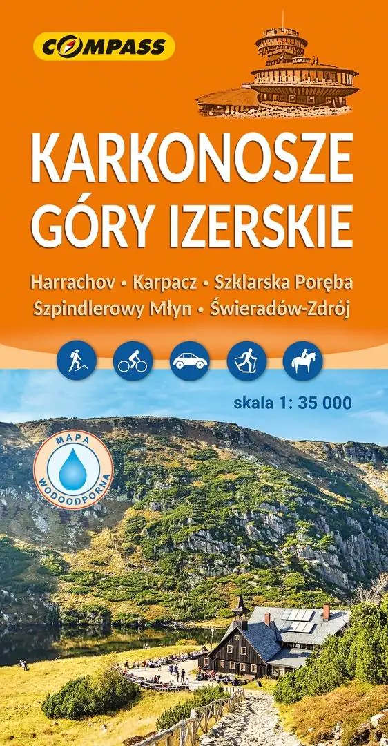 Książka - Karkonosze, Góry Izerskie. Mapa turystyczna w skali 1:35 000 (wersja wodoodporna)