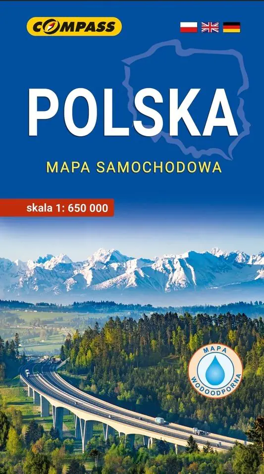 Książka - POLSKA laminowana mapa samochodowa 1:650 000